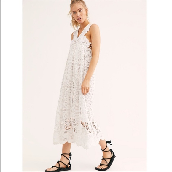NWT Free People x Place Nationale white lace maxi - Picture 3 of 7